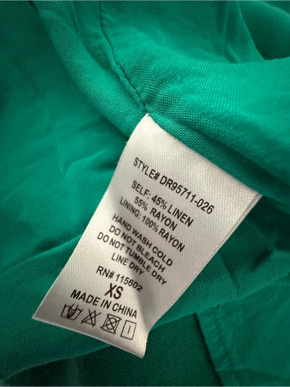 Lulus Green Linen Blend Wrap Mini Dress XS - Picture 8 of 9